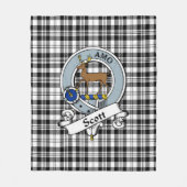 Scott Black - White Modern Clan Badge Tartan Pset Fleece Deken (Voorkant)