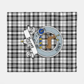 Scott Black - White Modern Clan Badge Tartan Pset Fleece Deken (Voorkant (Horizontaal))