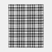 Scott Black - Witte Moderne Schotse Ruit Fleece Deken (Voorkant)
