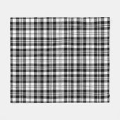 Scott Black - Witte Moderne Schotse Ruit Fleece Deken (Voorkant (Horizontaal))