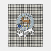 Scott Black - Witte oude clan badge Tartan Plai Fleece Deken (Voorkant)