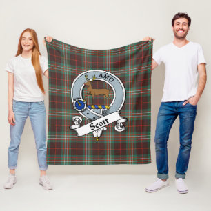 Scott Brown Ancient Clan Badge Tartan Pset Fleece Deken