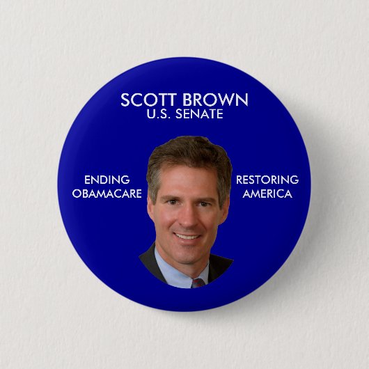 Scott Brown Anti Obama Politieke Button (Voorkant)