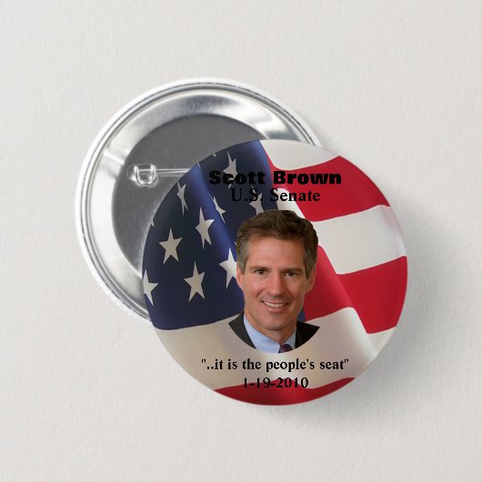 Scott Brown Button (t shirt pin magneten) (Voorkant /achterkant)