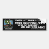 Scott Brown: Keystone XL Pipeline Bumpersticker (Voorkant)