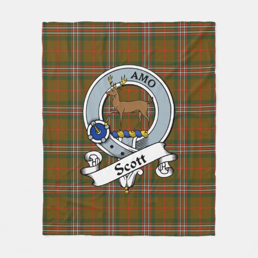 Scott Brown Modern Clan Badge Tartan Pset Fleece Deken (Voorkant)