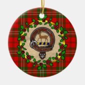 Scott Clan Badge & Tartan Gepersonaliseerde Kerstm Keramisch Ornament (Voorkant)