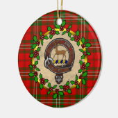 Scott Clan Badge & Tartan Gepersonaliseerde Kerstm Keramisch Ornament (Links)