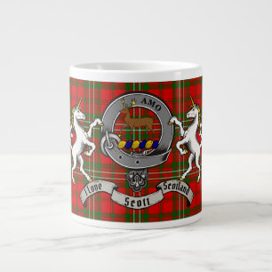 Scott Clan Badge w/Tartan & Unicorn Grote Koffiekop