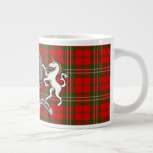 Scott Clan Badge w/Tartan & Unicorn Grote Koffiekop (Rechts)