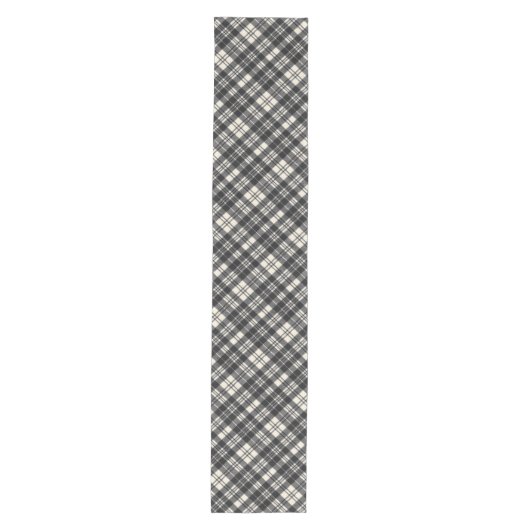 Scott Clan Black en White Modern Scottish Tartan Medium Tafelloper (Voorkant)