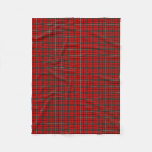 Scott Clan Red en Forest Green Tartan Fleece Deken (Voorkant)