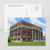 Scott County, Kansas, Courthouse Briefkaart (Voorkant / Achterkant)