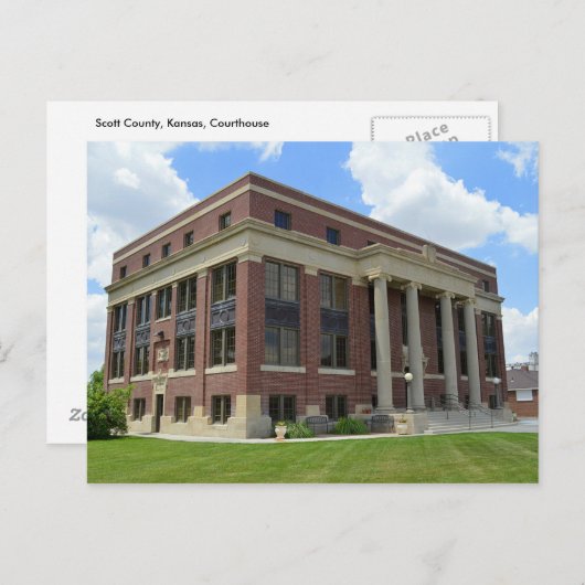 Scott County, Kansas, Courthouse Briefkaart (Voorkant / Achterkant)