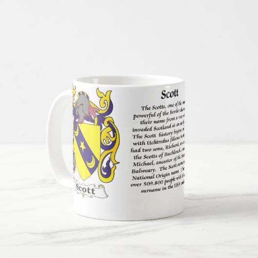 Scott Family Coat of Arms a mok (Voorkant links)