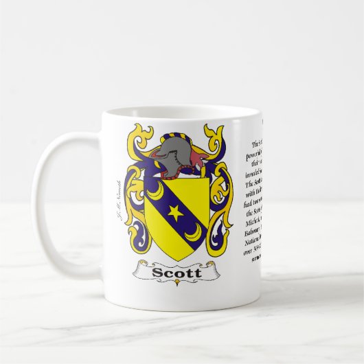 Scott Family Coat of Arms a mok (Links)