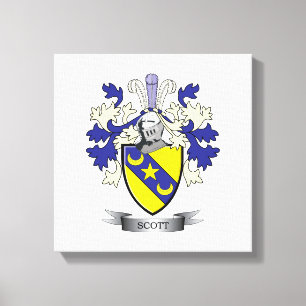 Scott Family Crest Coat of Arms Canvas Afdruk
