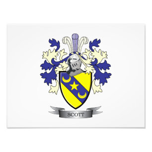 Scott Family Crest Coat of Arms Foto Afdruk