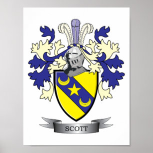 Scott Family Crest Coat of Arms Poster