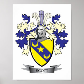 Scott Family Crest Coat of Arms Poster
