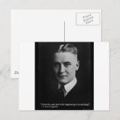 Scott Fitzgerald "Liefde/Begin" Citaat Cadeaus Enz Briefkaart (Voorkant / Achterkant)