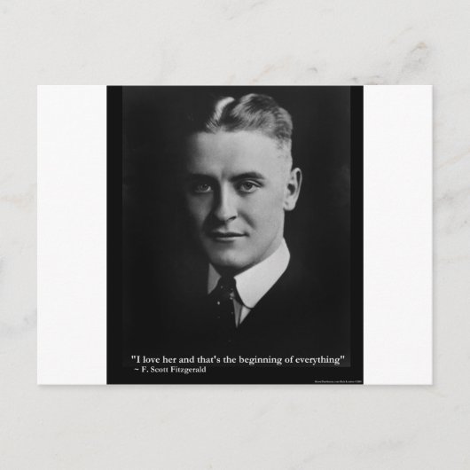 Scott Fitzgerald "Liefde/Begin" Citaat Cadeaus Enz Briefkaart (Voorkant)