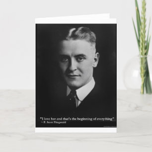 Scott Fitzgerald "Love/Beginning" Citaat Gifts, en Kaart
