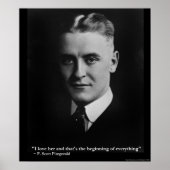 Scott Fitzgerald "Love/Beginning" Quote Poster (Voorkant)