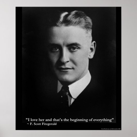 Scott Fitzgerald "Love/Beginning" Quote Poster (Voorkant)