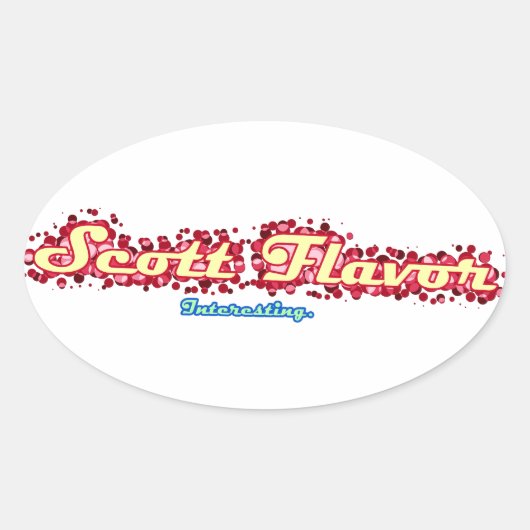 Scott Flavor: Interessante ticker Ovale Sticker (Voorkant)
