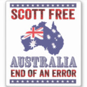 Scott Free Australia Einde van een fout Sticker (Voorkant)