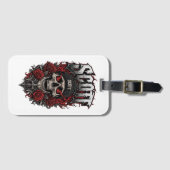 Scott Gothic Schedel Gepersonaliseerde Naam Ontwer Bagagelabel (Voorkant (horizontaal))