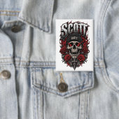 Scott Gothic Schedel Gepersonaliseerde Naam Ontwer Button (Insitu)