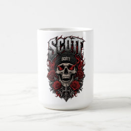 Scott Gothic Schedel Gepersonaliseerde Naam Ontwer Koffiemok