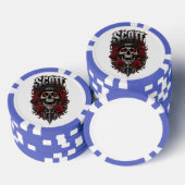 Scott Gothic Schedel Gepersonaliseerde Naam Ontwer Poker Chips (Opstapeling)