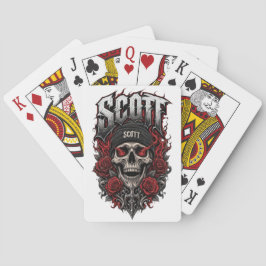 Scott Gothic Schedel Gepersonaliseerde Naam Ontwer Pokerkaarten