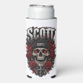 Scott Gothic Schedel Gepersonaliseerde Naam Ontwer Seltzer Blikjeskoeler