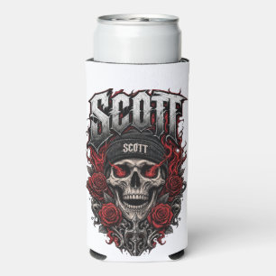 Scott Gothic Schedel Gepersonaliseerde Naam Ontwer Seltzer Blikjeskoeler