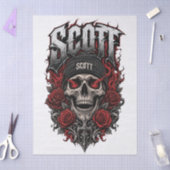 Scott Gothic Schedel Gepersonaliseerde Naam Ontwer Tissuepapier (Craft)