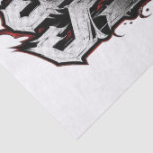 Scott Gothic Schedel Gepersonaliseerde Naam Ontwer Tissuepapier (Detail)