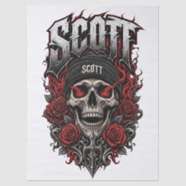 Scott Gothic Schedel Gepersonaliseerde Naam Ontwer Tissuepapier