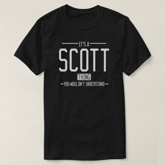 Scott grappige achternaam grappige familie t-shirt (Design voorkant)