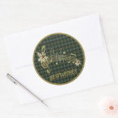 Scott Green Modern Original Scottish Tartan Ronde Sticker (Envelop)