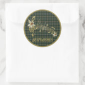 Scott Green Modern Original Scottish Tartan Ronde Sticker (Tas)