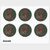 Scott Green Modern Scottish Tartan Christmas Ronde Sticker (Vel)