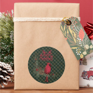 Scott Green Moderne Schotse Tartan Kerstmis Ronde Sticker