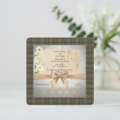 Scott Green Weathered Tartan Garden Wedding Kaart (Staand voorkant)