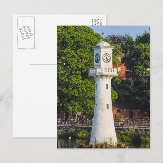 Scott Monument - Roath Park Lake, Cardiff Briefkaa Briefkaart (Voorkant / Achterkant)