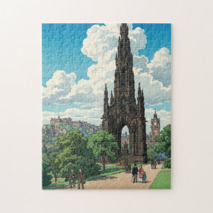 Scott Monument van Edinburgh Japans houtblok Pr Legpuzzel