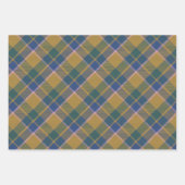 Scott Mosterd Blauw Moderne Schotse Tartan Inpakpapier Vel (Voorkant)